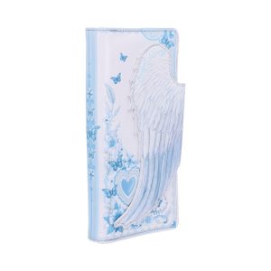 White Angel Wings Embossed Purse 18.5cm